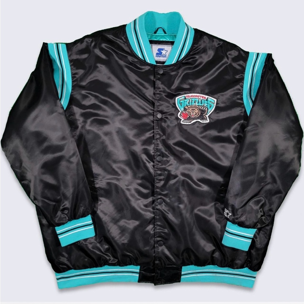 Starter Men's Black and Teal Bomber